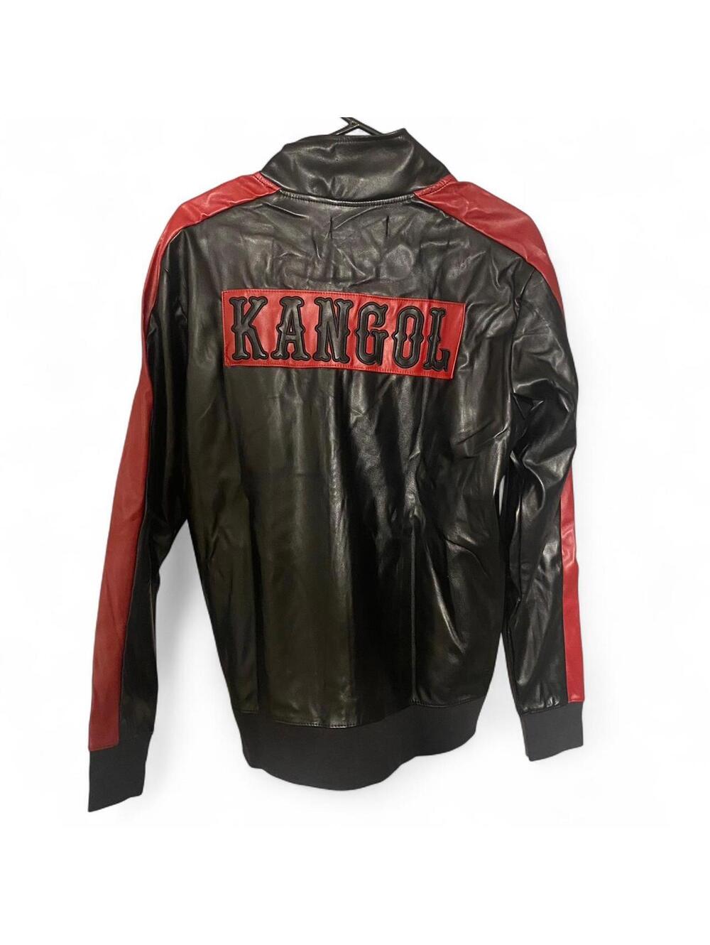 Kangol Black and Red Lightweight Full Zip Leather Jacket - Small - Picture 2 of 4